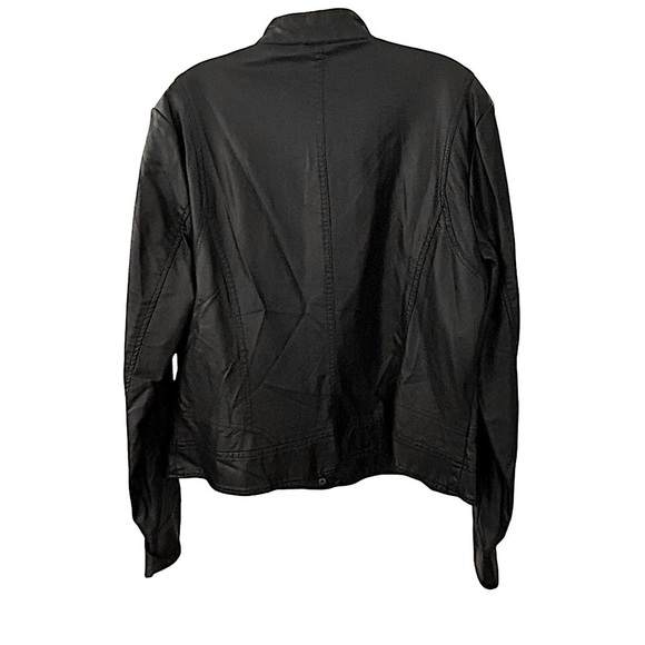 Bernardo Vegan Vintage Leather Black Moto‎ Jacket Full Zip Size XL - Picture 2 of 5